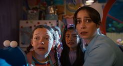 Delaney Quinn, Tristan Borders, Madison Skyy Polan, and Cristin Milioti in Buddy Courtesy of Roadside Attractions and Saban Films
